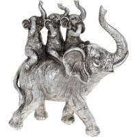 Декоративная статуэтка "Слоники" 23.5х9х26см, полистоун, серебро