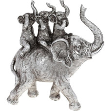 Декоративная статуэтка "Слоники" 23.5х9х26см, полистоун, серебро