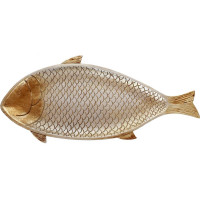 Декоративное блюдо "Рыбка" 38.5х17х2см, полистоун, золото