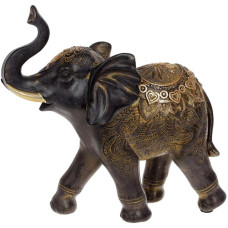 Декоративная статуэтка "Слон" 26х11х25см, полистоун, чёрный с золотом
