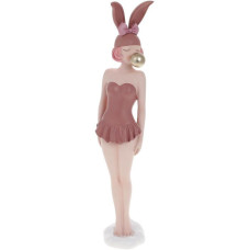 Декоративная статуэтка "Девушка-Зайка" 7х4х31см, полистоун, розовый