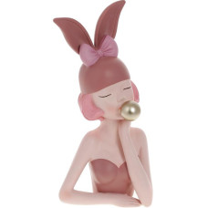 Декоративная статуэтка "Девушка-Зайка" 16х10.5х32см, полистоун, розовый