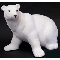 Новогодний декор "Белый медведь" 40х50х40см пластик