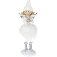 Фигурка декоративная "Ангел в белой меховой юбке" 20см