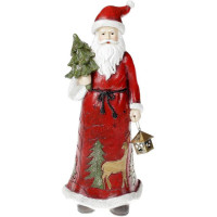 Статуэтка декоративная "Санта с елочкой" 31.5см, в красном