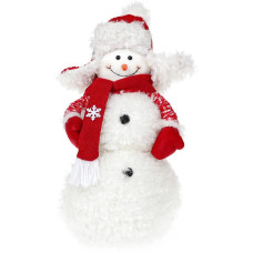 Мягкая игрушка "Снеговик в шапке-ушанке" 33см