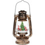 Новогодний декоративный фонарь "Санта с подарками" 26см с LED подсветкой, подвесной