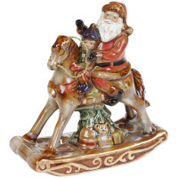 Статуэтка керамическая «Санта с малышом на лошадке» 13х5.5х14см
