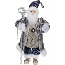 Фигура «Санта с посохом» 60см (мягкая игрушка), серо-голубой