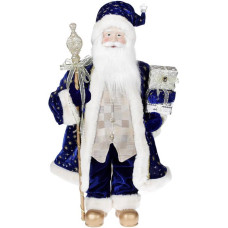 Фигура «Санта с посохом» 60см (мягкая игрушка), синий с шампанью
