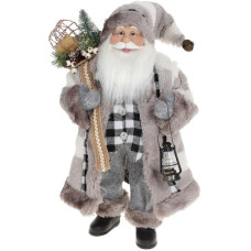 Мягкая игрушка "Санта с мешком и фонарем" 46см, серый