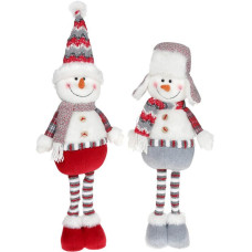 Мягкая игрушка "Снеговик" 56см, белый, серый, красный, 2 дизайна