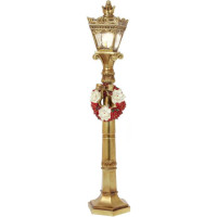 Декоративный фонарь "Огонек в Цветах" с LED подсветкой 61см, полистоун, золото