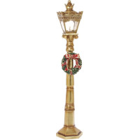 Декоративный фонарь "Рождественский" с LED подсветкой 60см, полистоун, золото