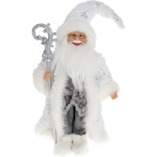 Фигура «Санта с Посохом» 45см (мягкая игрушка), белый с серым