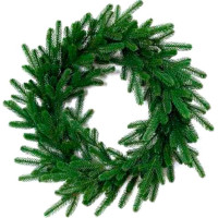 Новогодний декоративный венок "Жозефина" Ø60см, искусственная хвоя, зеленый
