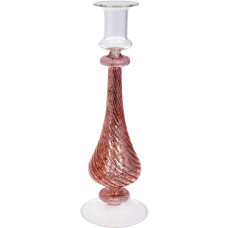 Подсвечник стеклянный Candlestick 8.5х26см, розовый