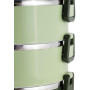 Ланч-бокс Kamille Snack 2400мл трехуровневый, пластик и нержавеющая сталь, зеленый