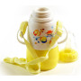 Бутылочка детская для кормления Fissman Babies "Забавное купание" 150мл с ремешком, желтая