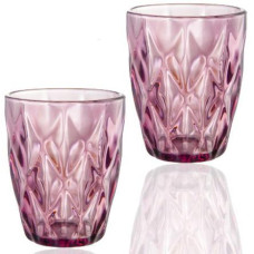 Набір 6 склянок Elodia Грані 280мл, рожеве скло