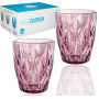 Набір 6 склянок Elodia Грані 280мл, рожеве скло