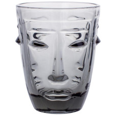 Набор 6 стеклянных стаканов Ariadne "Face Grey" 250мл, серое стекло