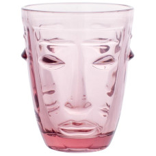 Набір 6 склянок Ariadne Face Pink 250мл, темно-рожеве скло
