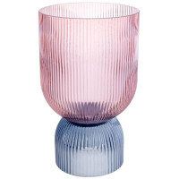 Стеклянная ваза Ariadne "Carol" Ø16x26см, розовый с голубым