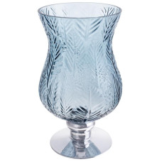 Ваза декоративная Ancient Glass Розалин 14х15х25см, синий с серебром