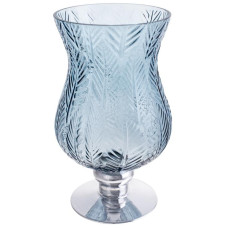 Ваза декоративная Ancient Glass Розалин 19х20х35см, синий с серебром