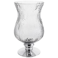 Ваза декоративная Ancient Glass Розалин 14х15х25см, серый с серебром
