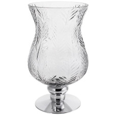 Ваза декоративная Ancient Glass Розалин 14х15х25см, серый с серебром