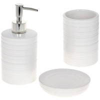 Набор аксессуаров Bright для ванной комнаты 3 предмета "Белый Камень" керамика