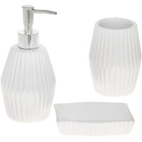 Набор аксессуаров Bright для ванной комнаты 3 предмета "Белый Луч" керамика