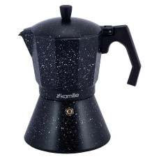 Кофеварка гейзерная Kamille Andel Black 450мл на 9 чашек