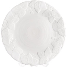 Набор 2 обеденные тарелки "White City Листья" Ø26см, белый фарфор