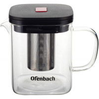 Чайник скляний заварювальний Ofenbach 1000мл зі знімним ситечком (0612m)