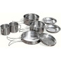Набір металевого посуду Kamille 8 предметів для пікніка (сковороди, ковші, тарілки, кухлі)