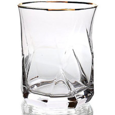 Набор 6 стаканов Facets 360мл, стекло с золотым кантом