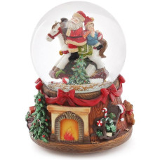 Декоративна водяна куля "Санта на Коні" 15.5см, музична