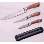 Набір 3 кухонних ножів Kamille Aubrieta на магнітній планці