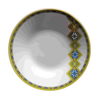 Набір 6 супових тарілок "Вишиванка жовто-блакитний ромб" діаметр 20.5см