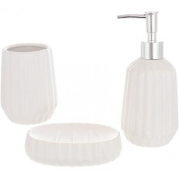 Набор аксессуаров Bright для ванной комнаты "Молочный Белый" 3 предмета, керамика