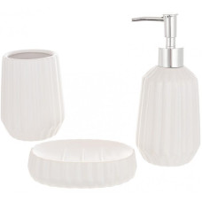 Набір аксесуарів Bright для ванної кімнати "Молочний Білий" 3 предмети, кераміка