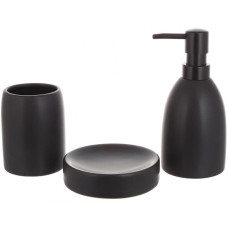 Набор аксессуаров Bright для ванной комнаты "Черный Матовый" 3 предмета, керамика