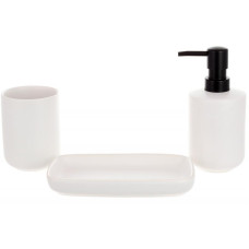 Набір аксесуарів Bright для ванної кімнати "Білий та Чорний" 3 предмети, кераміка