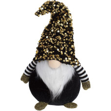 Мягкая игрушка «Гном-морячок» 36см, черный с золотыми пайетками