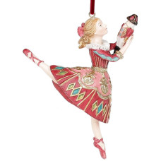 Декоративна статуетка-підвіска "Балерина" бордо з бірюзою 12см