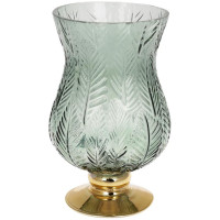 Ваза декоративная Ancient Glass Розалин 14х15х25см, зеленое стекло