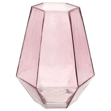 Ваза декоративна Ancient Glass "Вінченцо" 21х17см, скло, рожевий